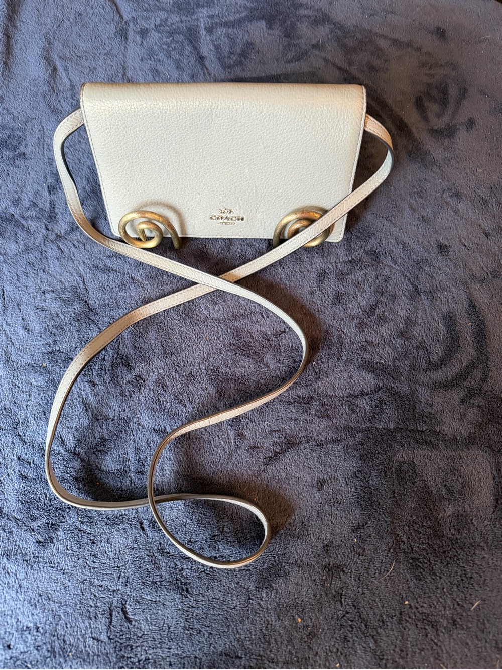 Coach Cream Crossbody Bag with Gold-Tone Hardware